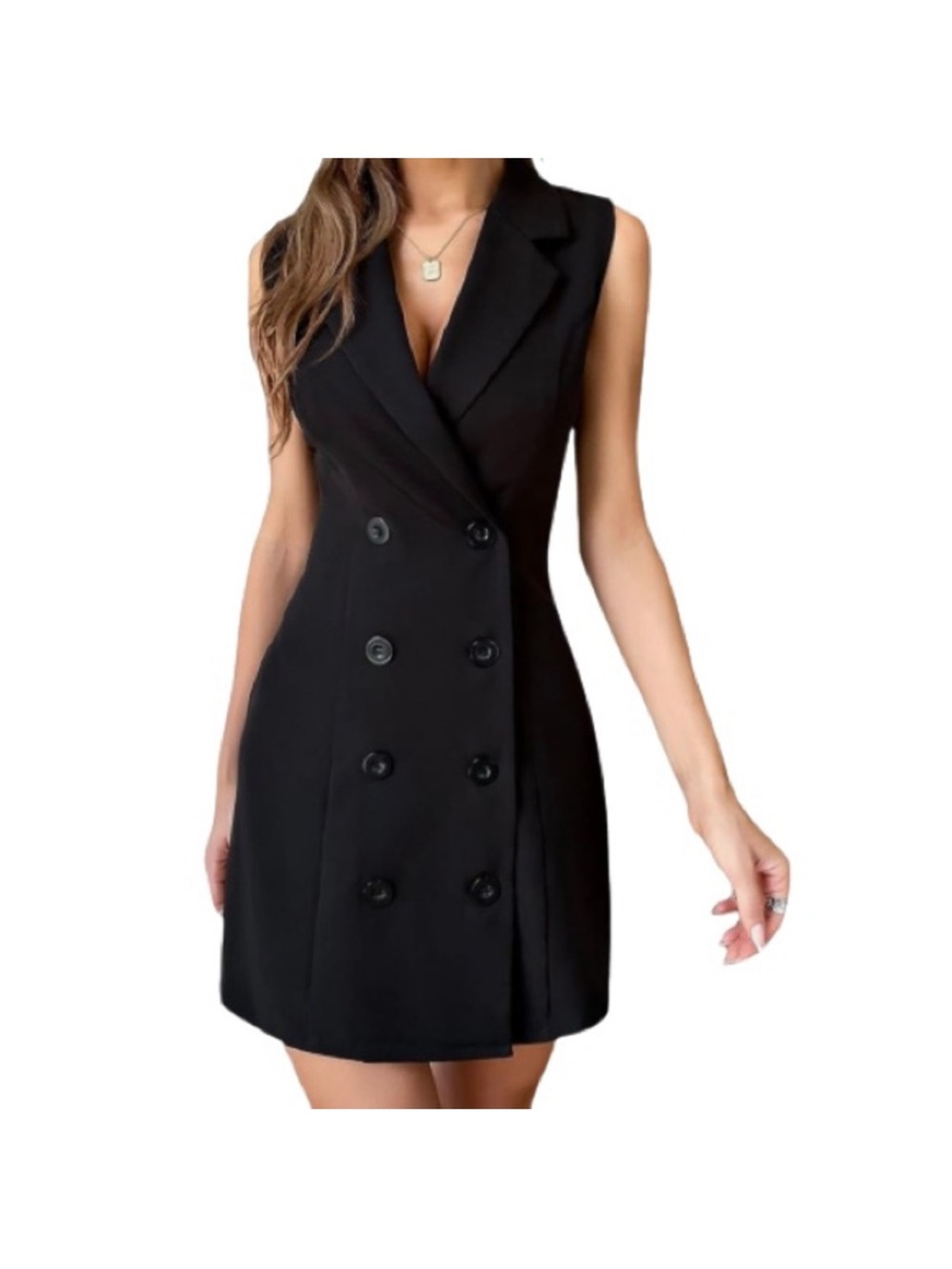 NWOT- Women's Sleeveless Double Breasted Blazer Dress. Size: XS
